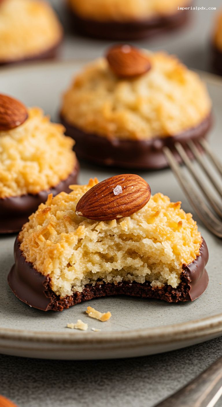 Almond Joy Coconut Macaroons – Closeup