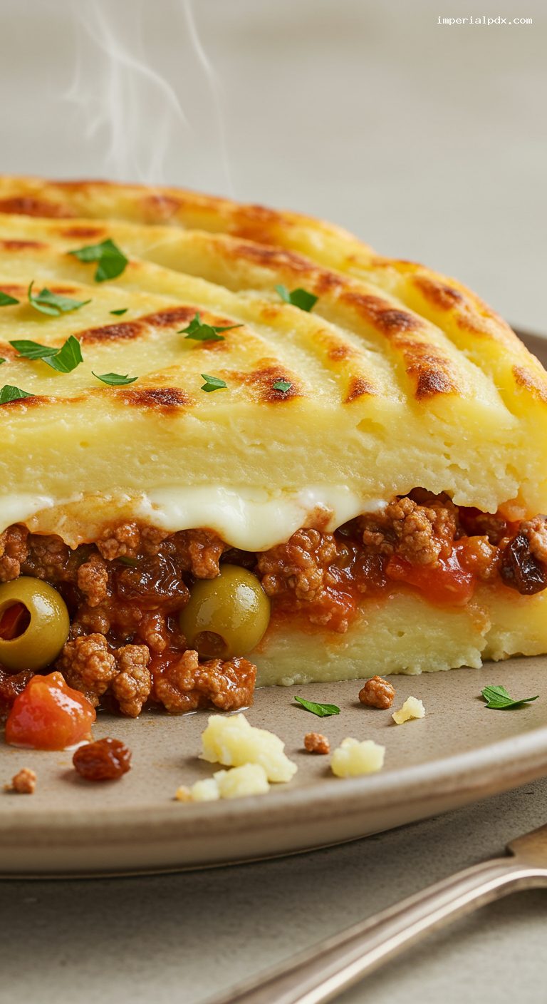 Argentine Pastel de Papa Shepherd’s Pie – Closeup