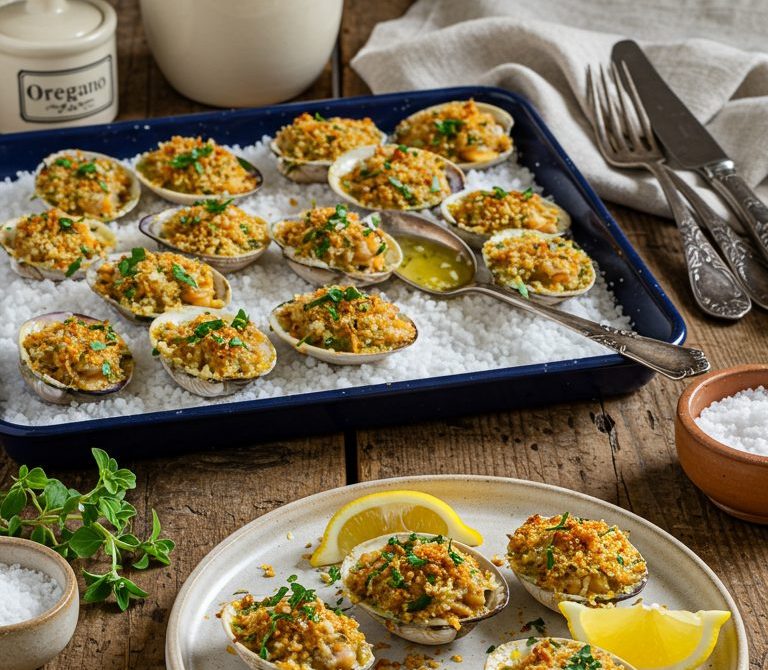 Baked Clams Oreganata with Garlic-Herb Breadcrumbs