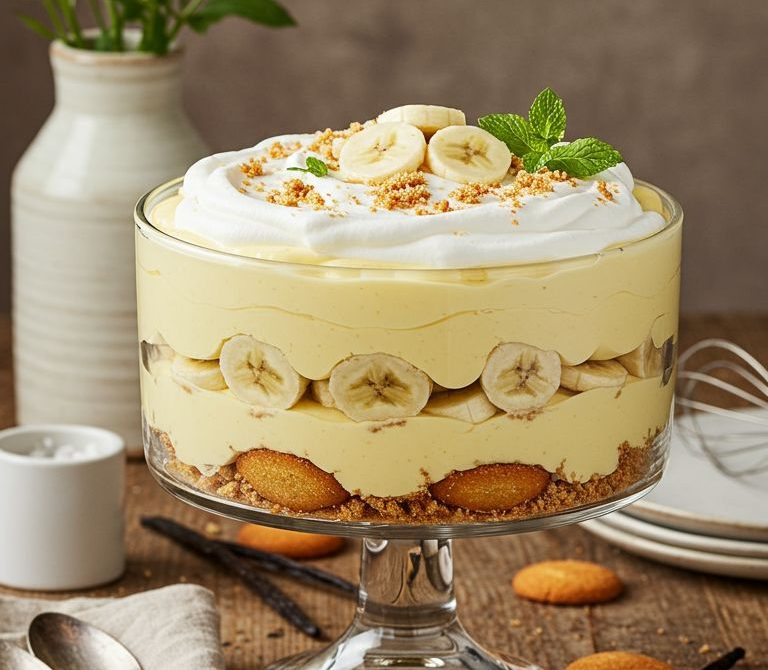 Banana Pudding Trifle with Vanilla Custard