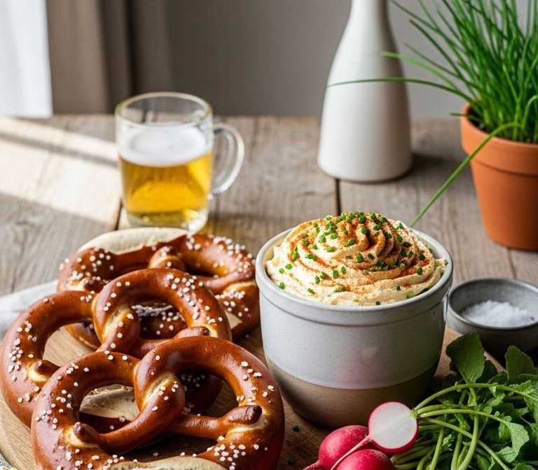 Bavarian Soft Pretzels with Obazda and Radishes