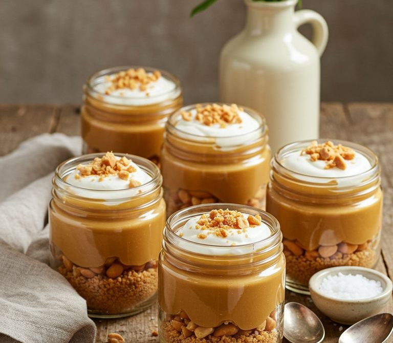 Brown Butter Butterscotch Parfaits with Salted Peanuts and Vanilla
