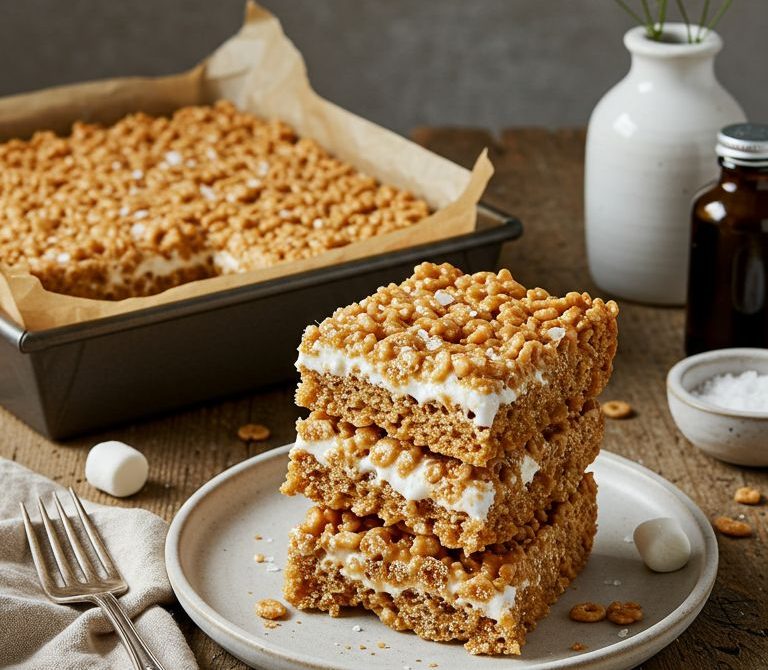 Brown Butter Rice Krispie Treats with Sea Salt
