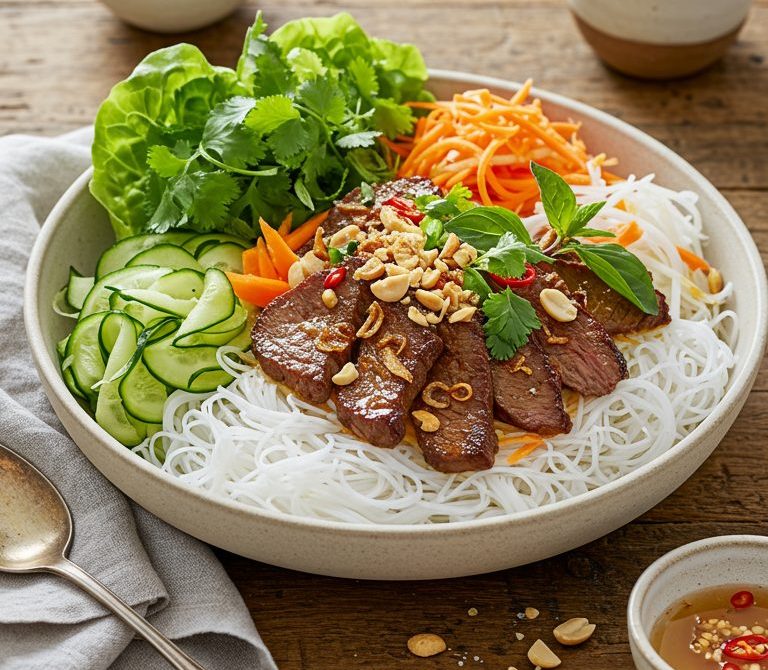 Bun Bo Nam Bo with Herbs and Nuoc Cham