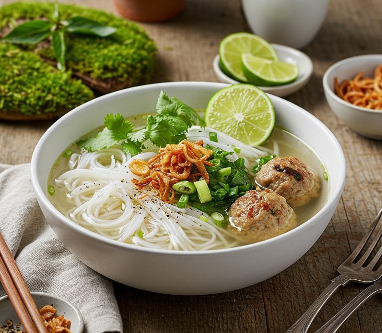 Bun Moc: Hanoi Pork and Mushroom Noodle Soup