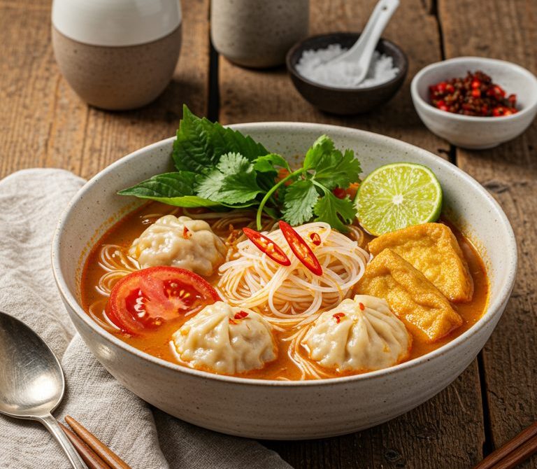 Bun Rieu Cua (Vietnamese Crab and Tomato Noodle Soup)