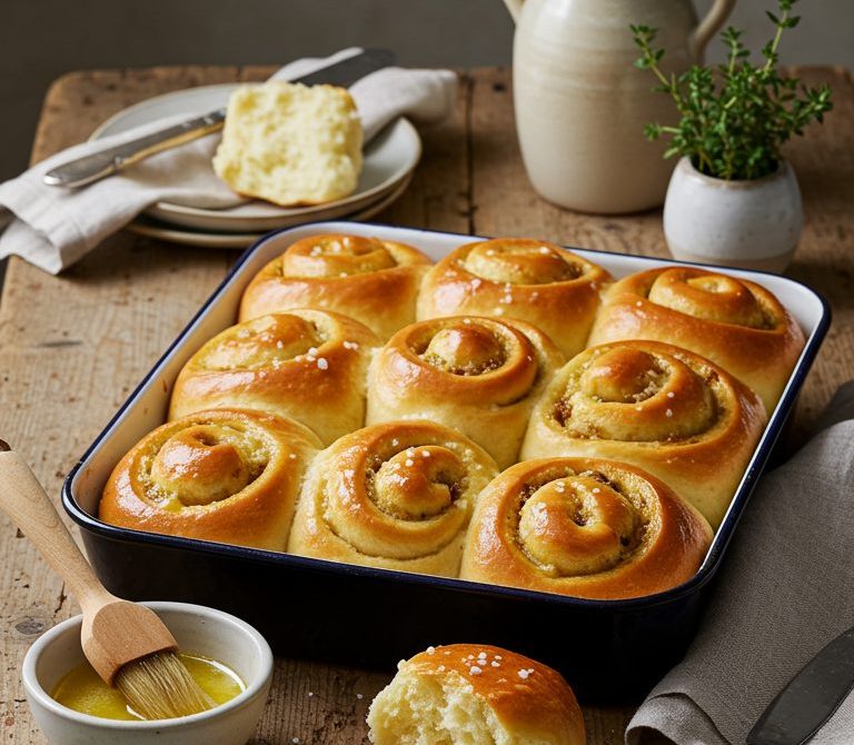 Buttery Parker House Rolls with Golden Sheen