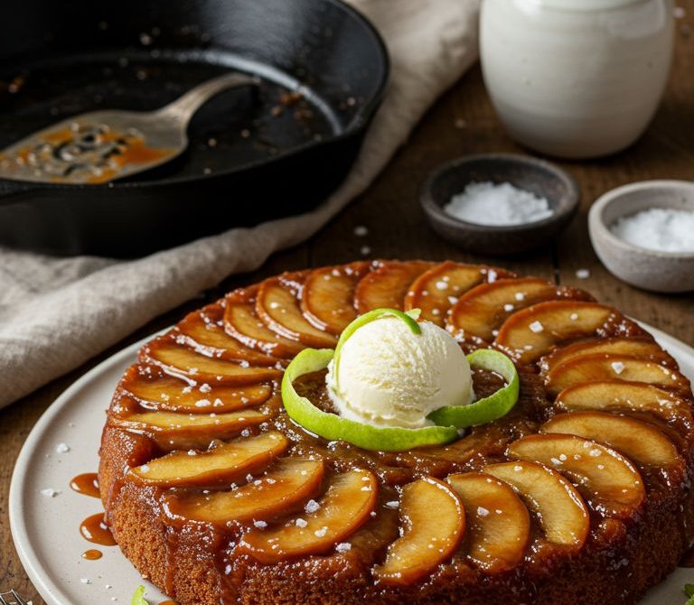 Caramel Apple Skillet Upside-Down Cake