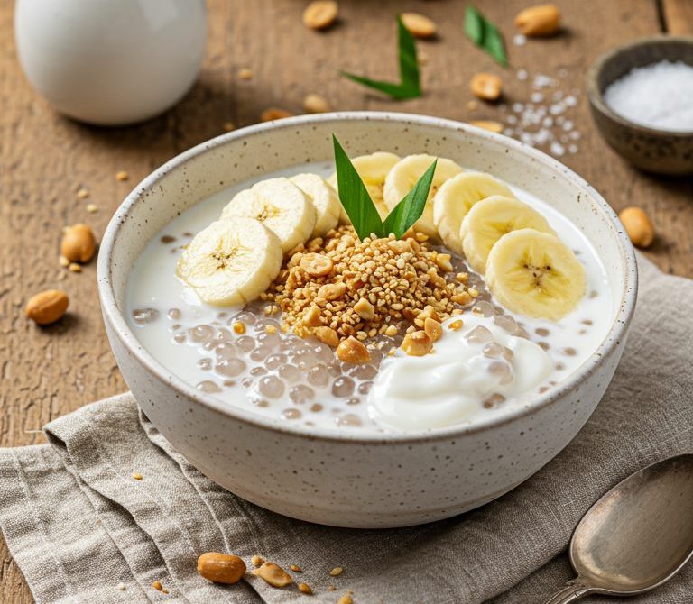 Che Chuoi: Warm Bananas in Coconut Tapioca