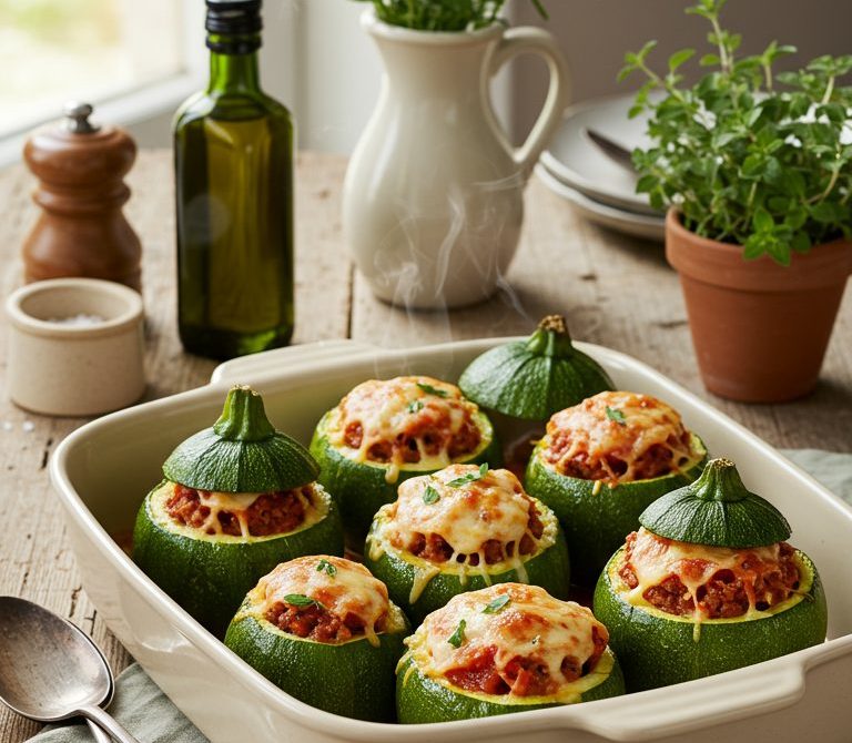 Cheesy Beef-Stuffed Round Squash (Zapallitos Rellenos)