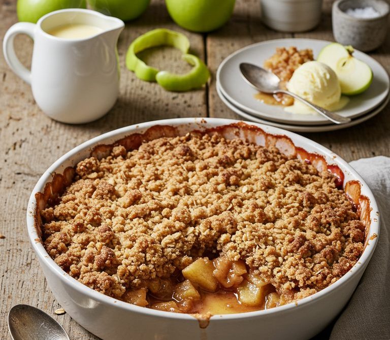 Cinnamon Apple Crumble with Buttery Topping