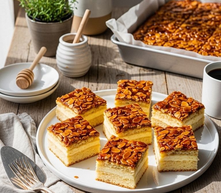 Classic Bienenstich Bee Sting Cake with Vanilla Cream