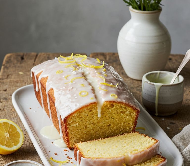 Classic Butter Pound Cake with Lemon-Vanilla Glaze