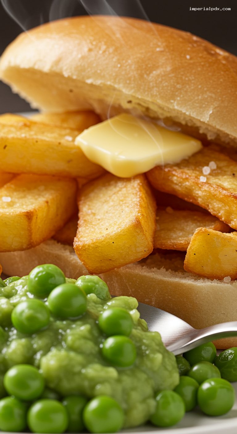 Classic Chip Butty with Salt and Vinegar – Closeup