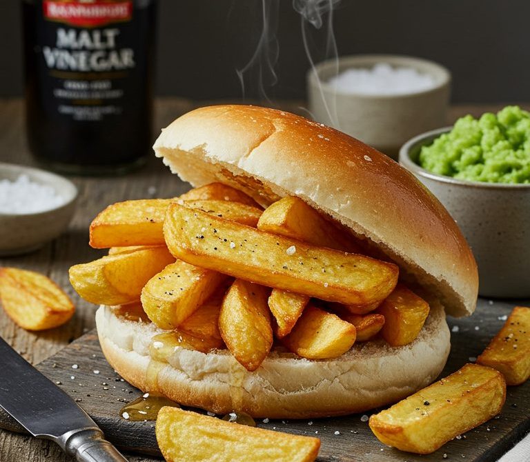 Classic Chip Butty with Salt and Vinegar