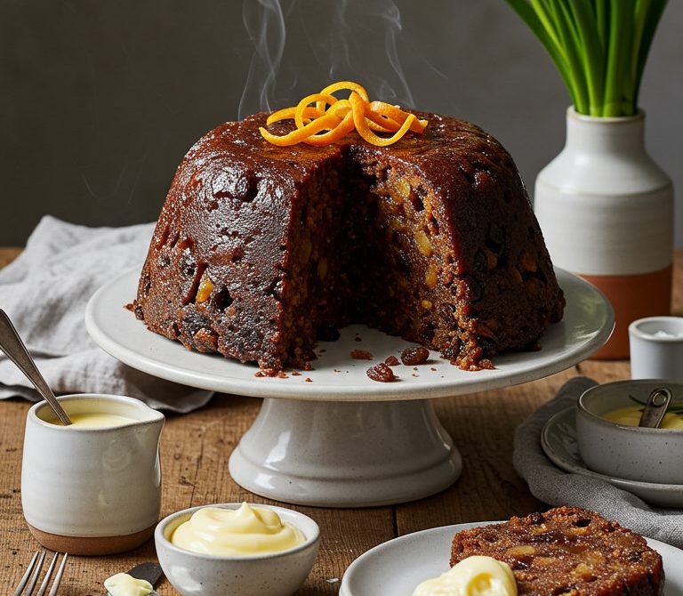 Classic Christmas Pudding with Brandy Butter