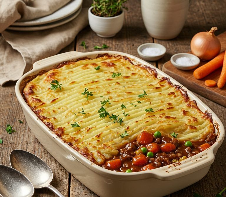 Classic Cottage Pie with Crispy Mashed Potato Topping