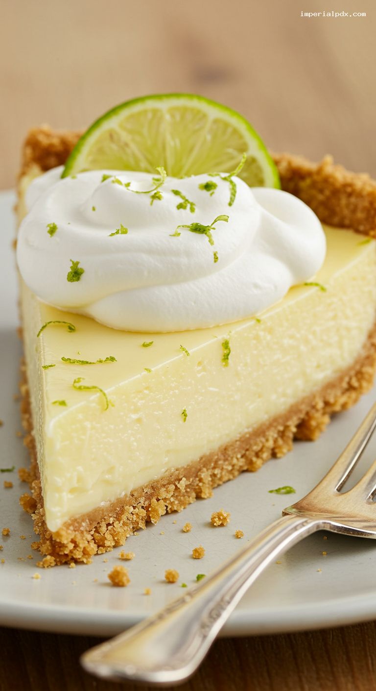 Classic Key Lime Pie with Graham Cracker Crust – Closeup