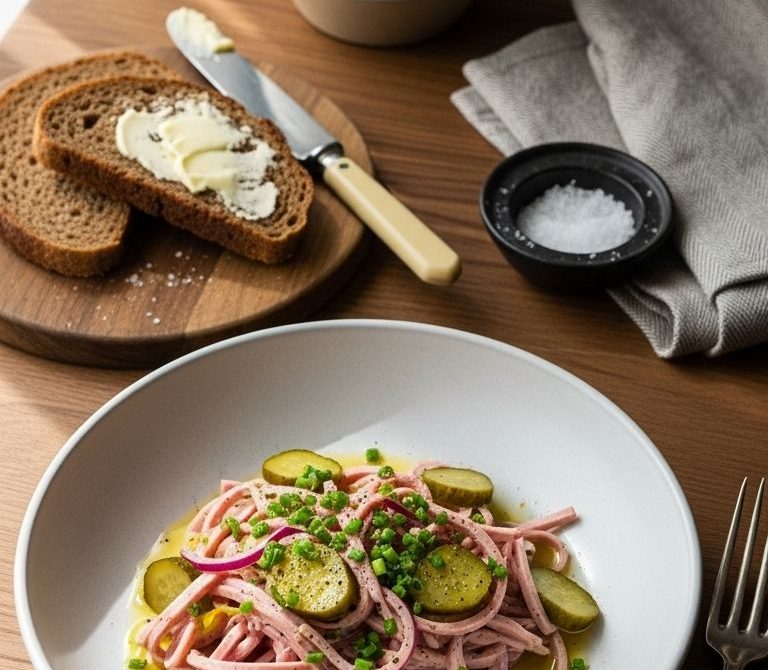 Classic Wurstsalat with Pickles and Mustard Dressing
