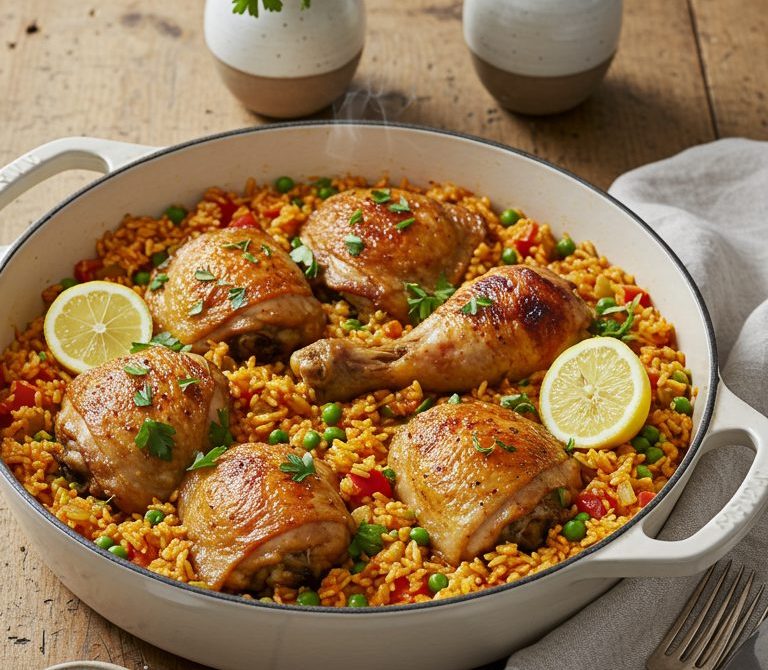 Criollo Arroz con Pollo with Lemon and Parsley