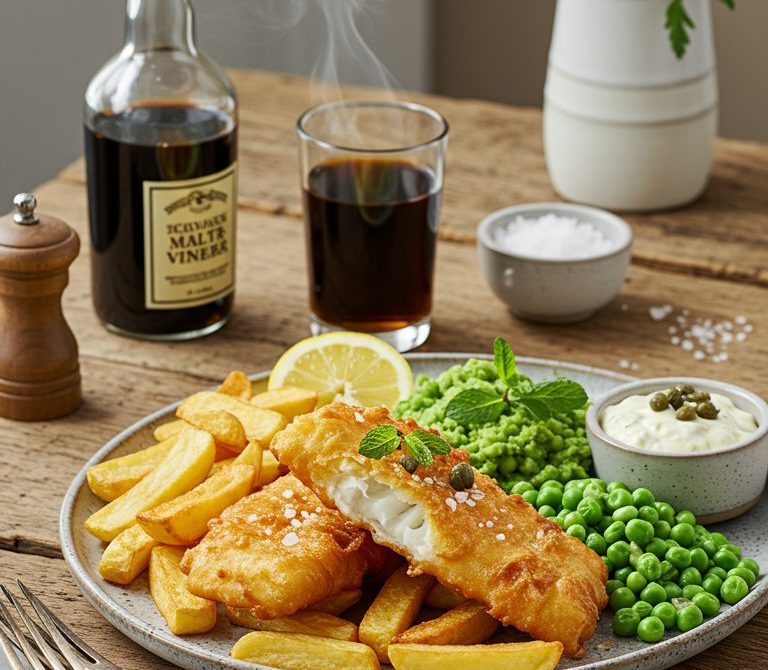 Crispy Beer-Battered Cod and Chips with Tartar Sauce