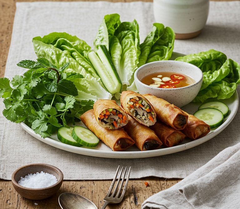 Crispy Cha Gio with Pork, Shrimp, and Herbs