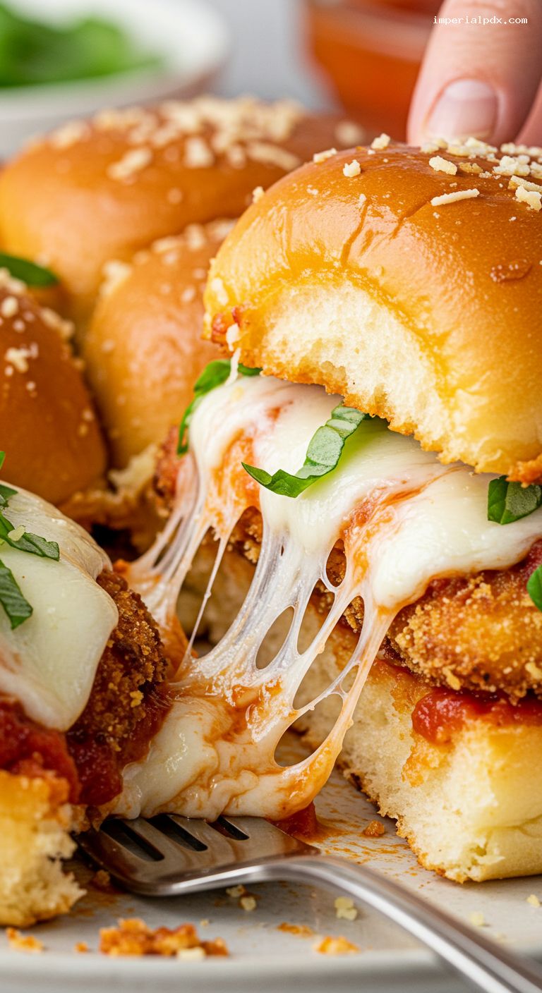 Crispy Chicken Parmesan Sliders with Garlic Butter – Closeup