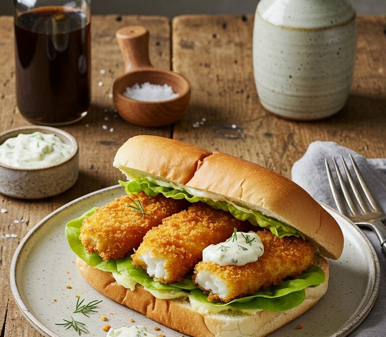 Crispy Fish Finger Butty with Tartar Sauce