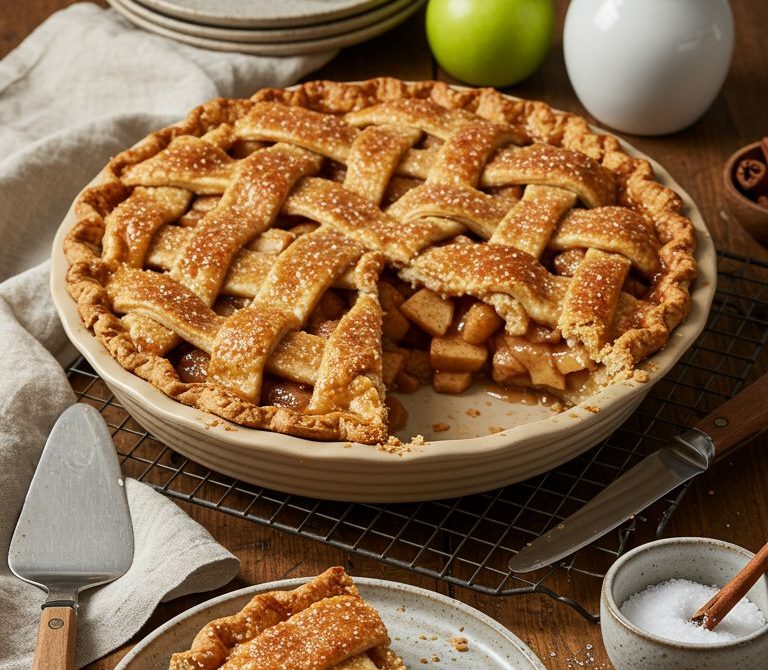 Deep-Dish All-Butter Apple Pie with Lattice and Turbinado