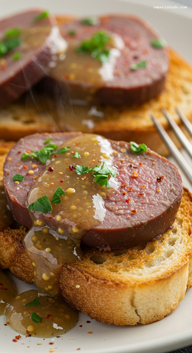 Devilled Lamb Kidneys on Toast with Madeira and Parsley – Closeup