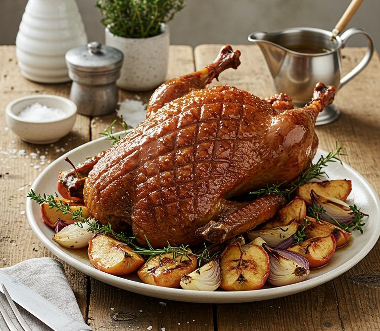Festive Roast Goose with Apples and Herbs