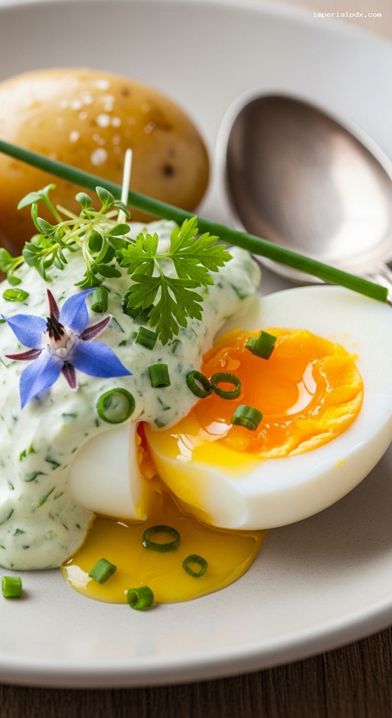 Frankfurter Green Sauce with Eggs and New Potatoes – Closeup