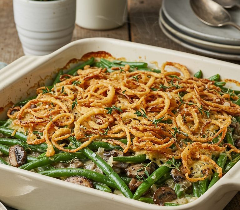From-Scratch Green Bean Casserole with Crispy Shallots