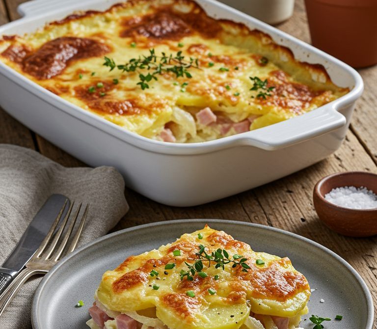 German Ham and Gouda Potato Casserole