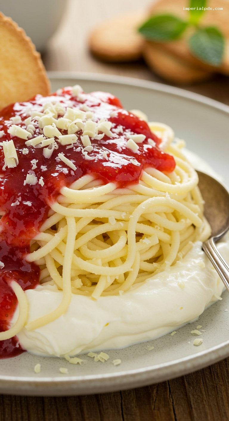German Spaghettieis (Ice Cream Spaghetti) Recipe – Closeup