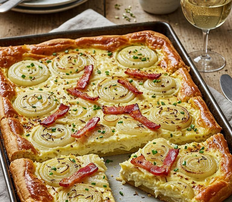 German Zwiebelkuchen (Onion and Bacon Tart)