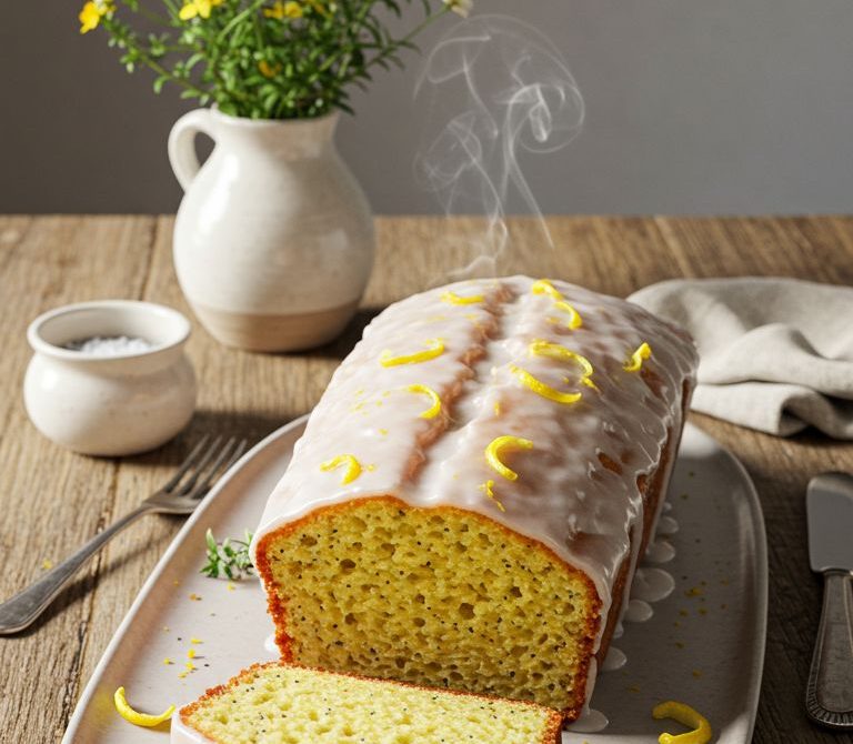 Glazed Lemon Poppy Seed Loaf Cake