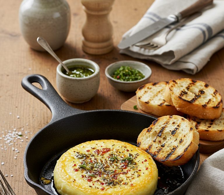 Grilled Provoleta with Oregano and Black Pepper