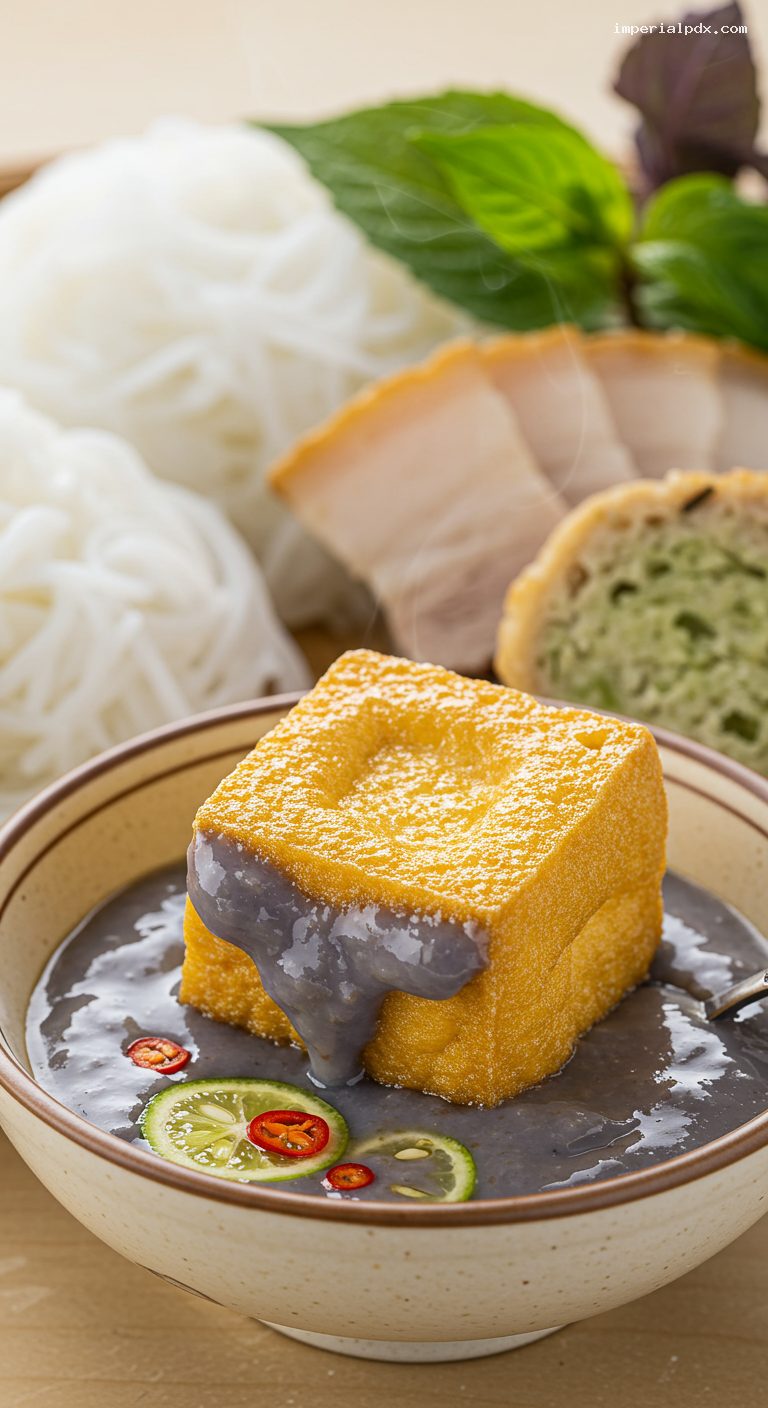 Hanoi-Style Bún Đậu Mắm Tôm Platter – Closeup