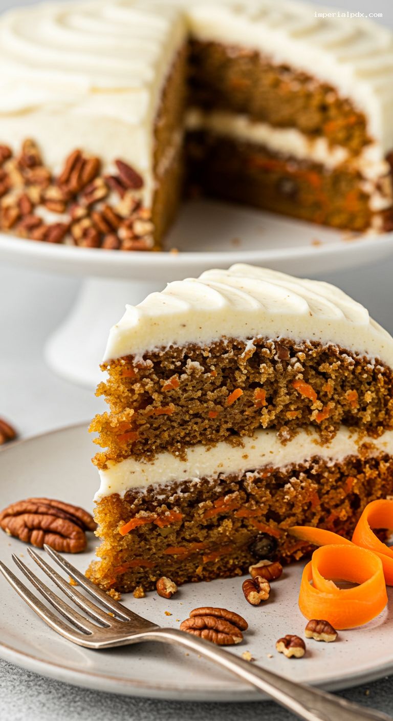 Homestyle Carrot Cake with Vanilla Bean Cream Cheese Frosting – Closeup