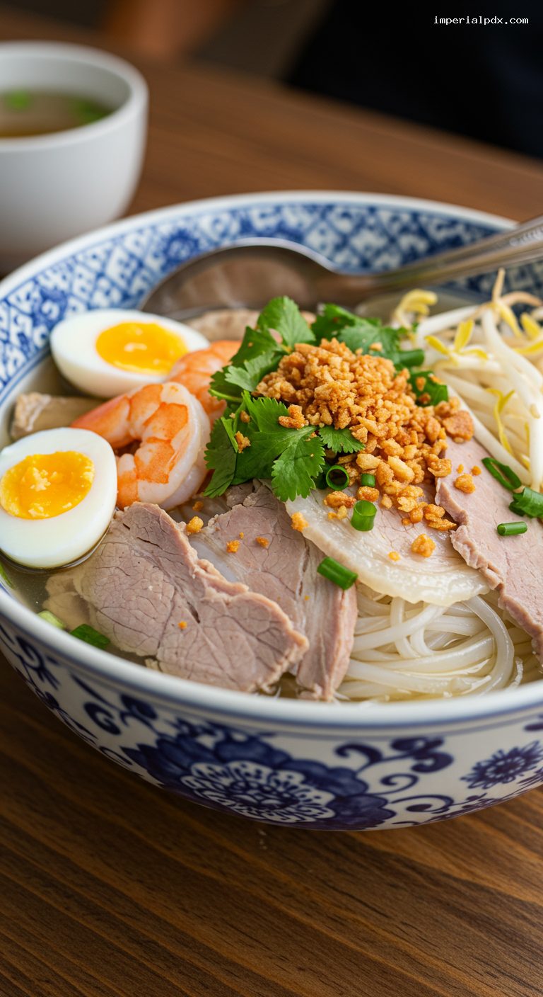 Hu Tieu Nam Vang (Phnom Penh Noodle Soup) – Closeup
