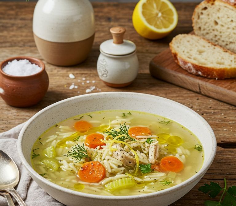 Lemon-Herb Chicken Orzo Soup
