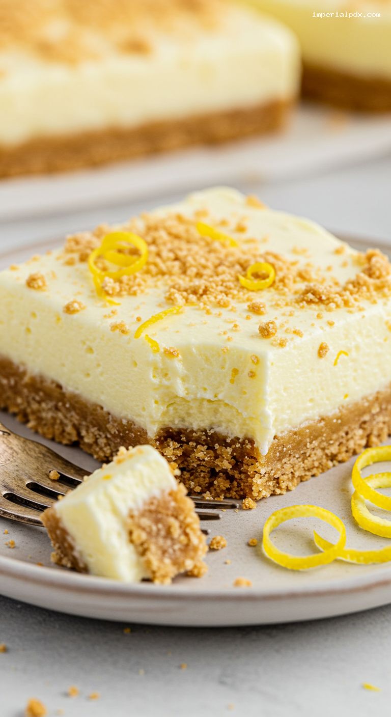 Lemonade Icebox Bars with Salty Graham Crust – Closeup