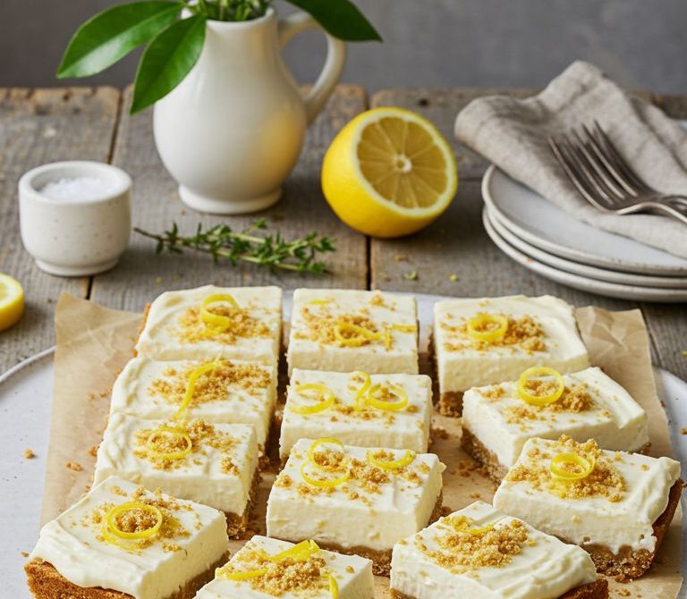 Lemonade Icebox Bars with Salty Graham Crust