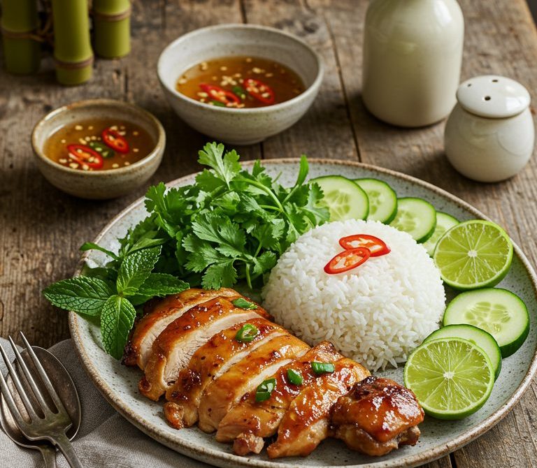Lemongrass Garlic Grilled Chicken Thighs with Dipping Sauce