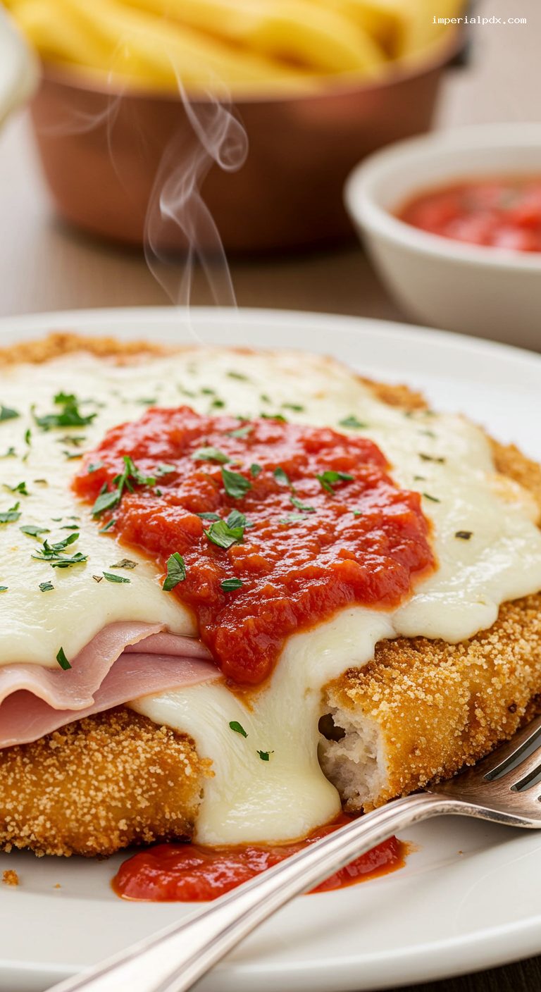 Milanesa a la Napolitana with Fries or Mash – Closeup