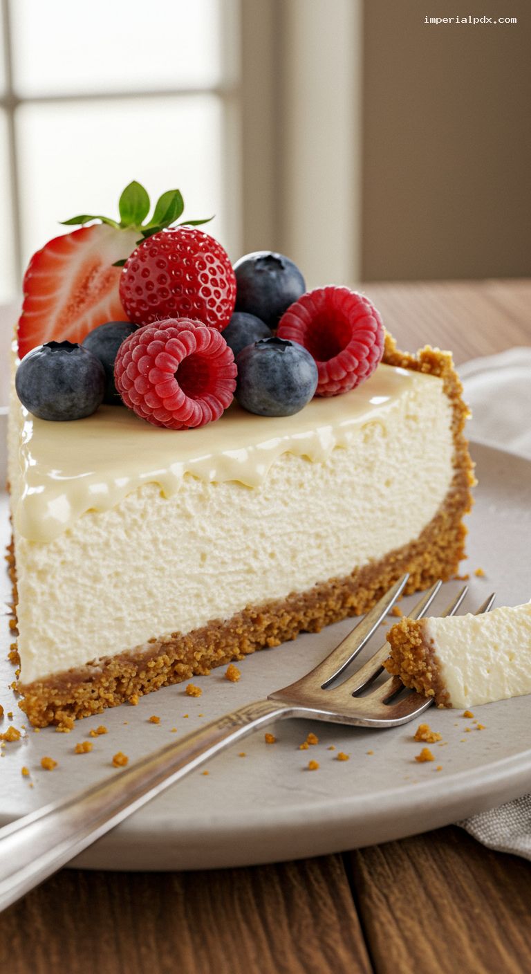 New York-Style Vanilla Cheesecake with Sour Cream Glaze – Closeup