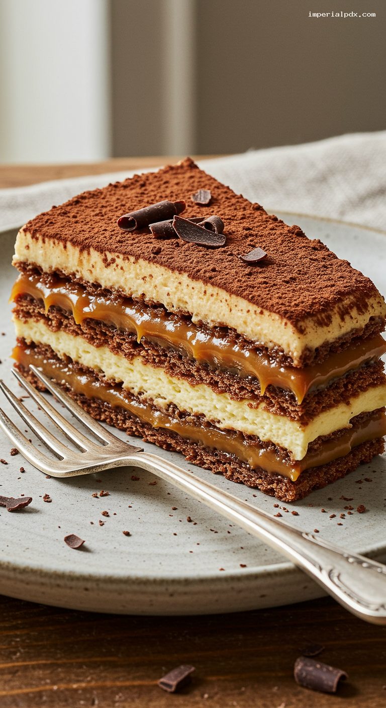 No-Bake Chocotorta with Dulce de Leche Cream – Closeup