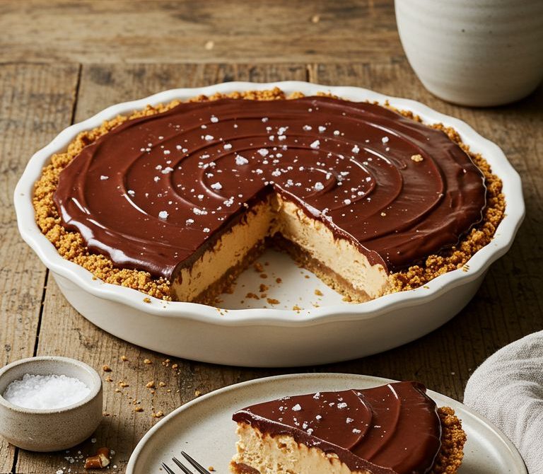 No-Bake Peanut Butter Pretzel Icebox Pie