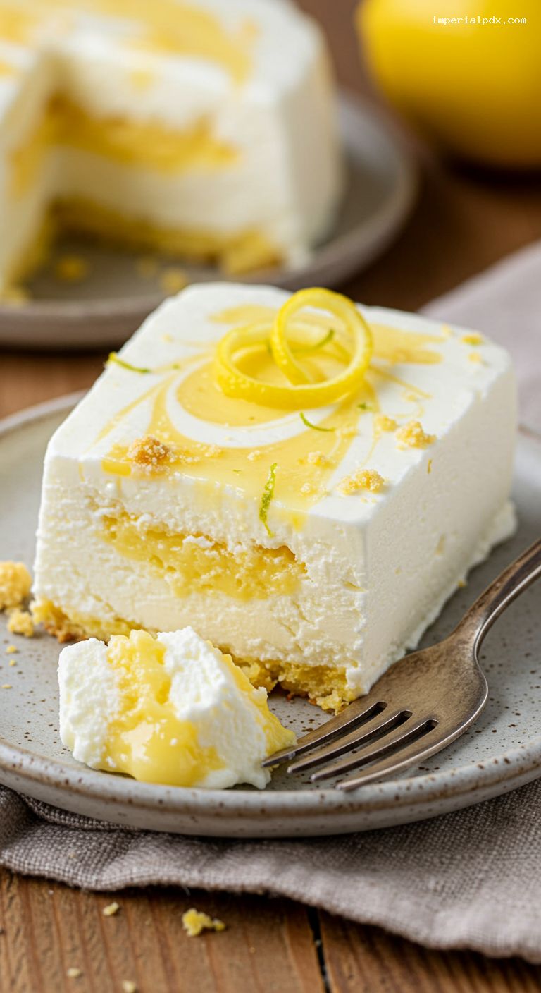 No-Churn Lemon Semifreddo with Lemon Curd – Closeup
